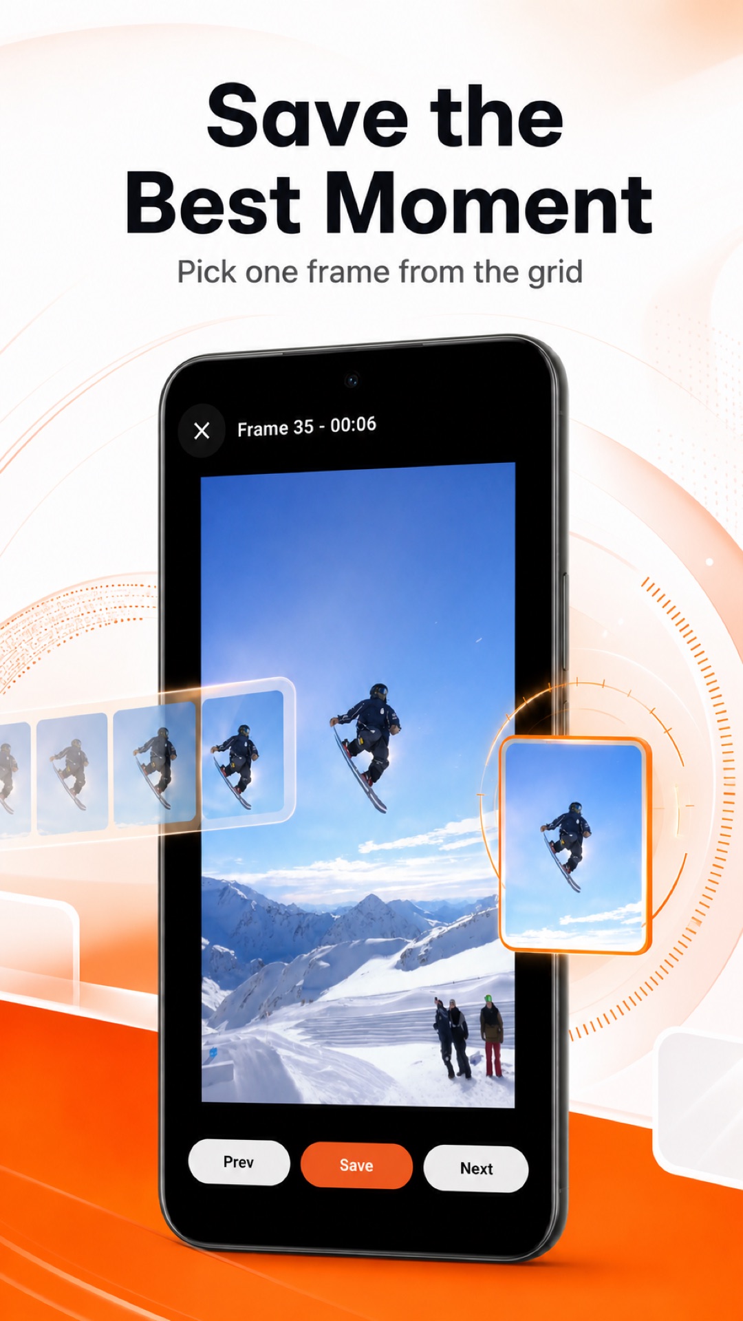Frame by Frame showing the selected frame and Save control